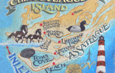 Chincoteague Island Virginia Map Print | Beach House Decor within Map Of Chincoteague Island Virginia