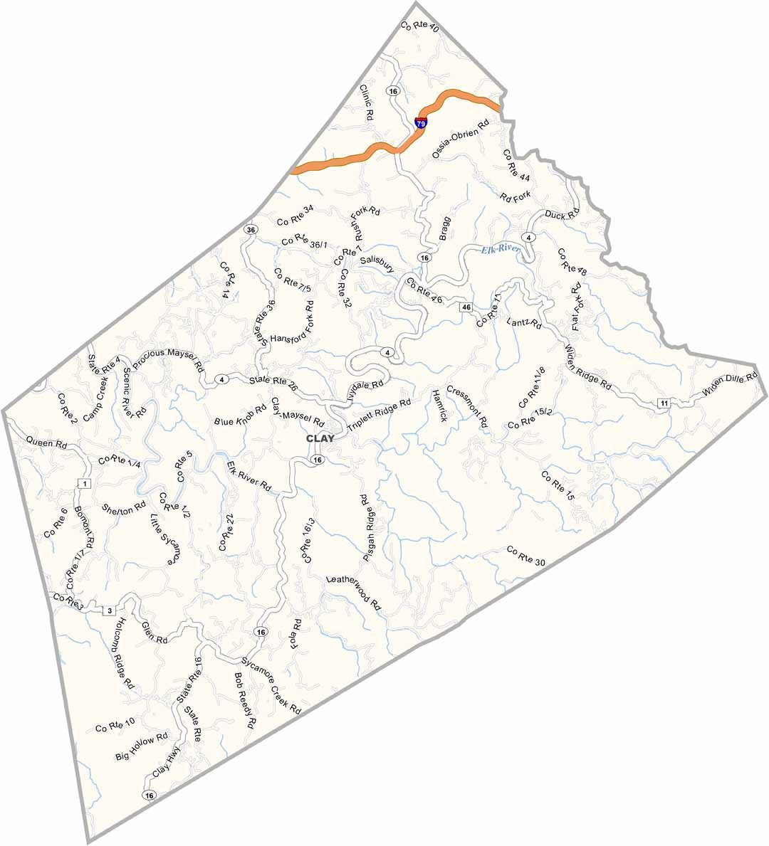 Clay County Map, West Virginia - Us County Maps with regard to Clay County West Virginia Map