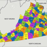 Colorido Mapa Político De Virginia Con Capas Claramente Throughout Mapa Del Estado De Virginia