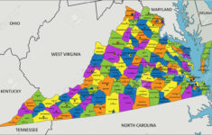 Colorido Mapa Político De Virginia Con Capas Claramente throughout Mapa Del Estado De Virginia