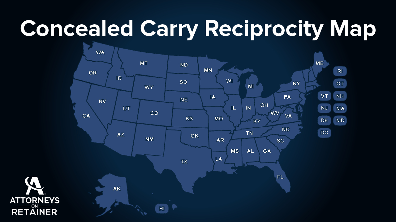Concealed Carry Reciprocity Map | Attorneys On Retainer pertaining to Virginia Concealed Carry Reciprocity Map