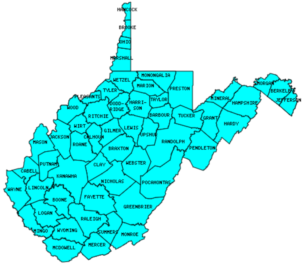 Counties In West Virginia That I Have Visited - Twelve Mile Circle with Counties of West Virginia Map