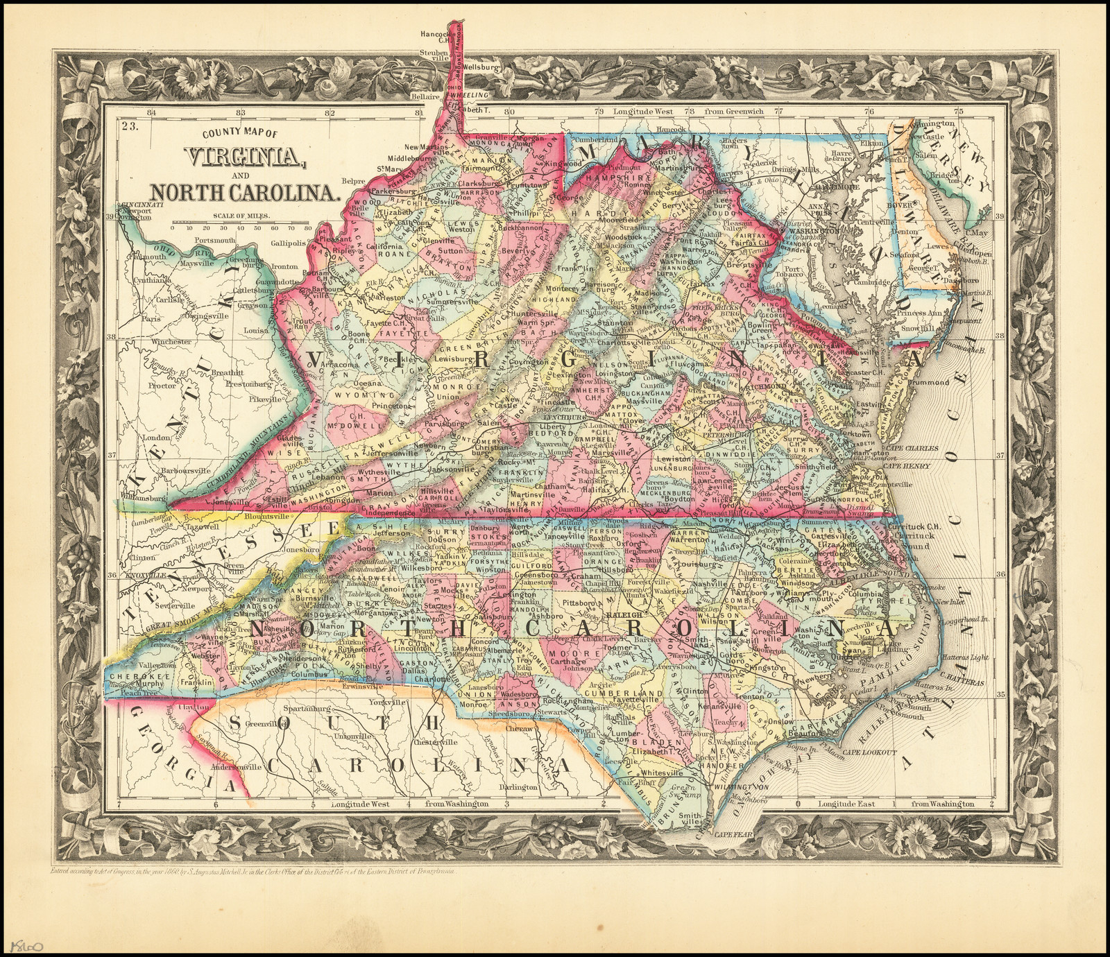 County Map Of Virginia And North Carolina - Barry Lawrence regarding Map Of North Carolina Virginia Border