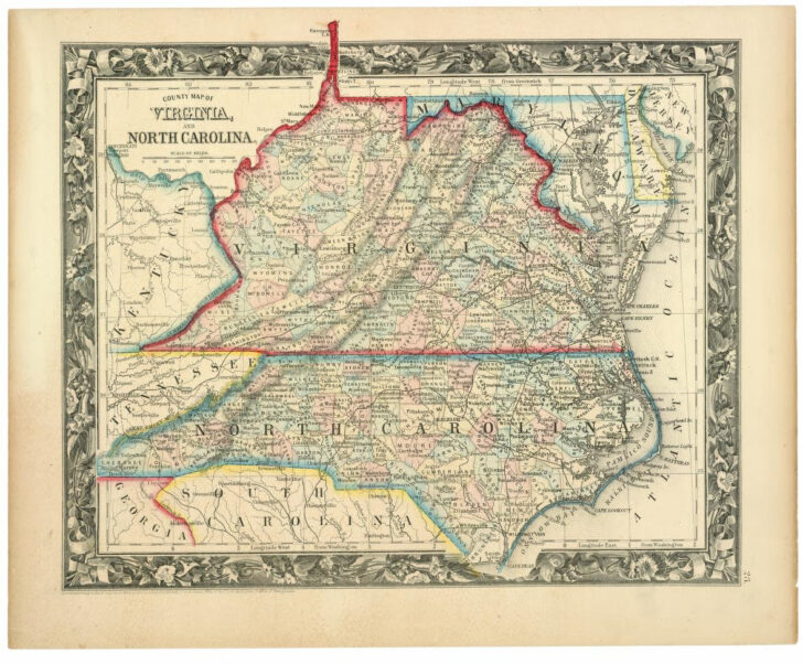 Map of Nc and Virginia