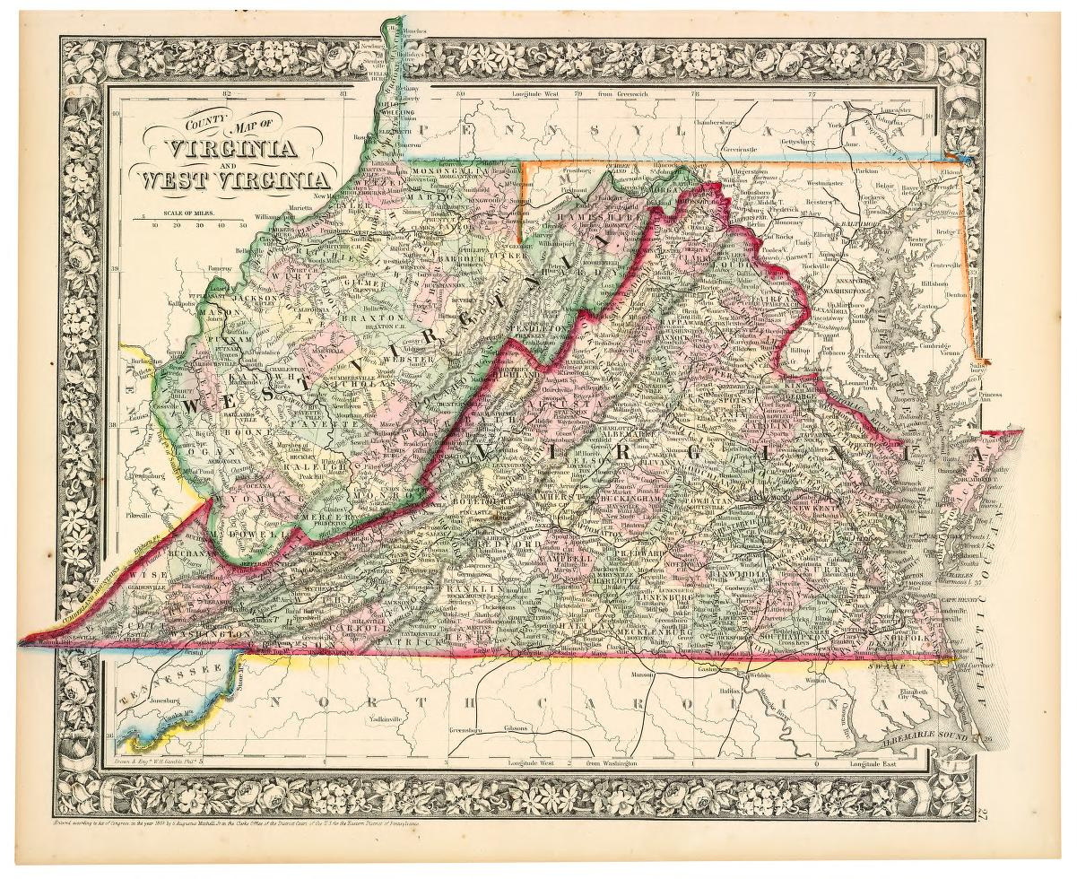 County Map Of Virginia And West Virginia | Library Of Congress within Virginia And West Virginia Map
