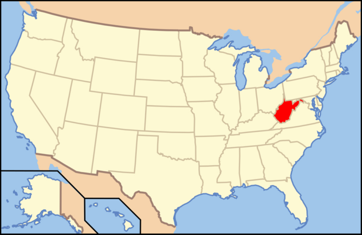 Map of the United States Virginia