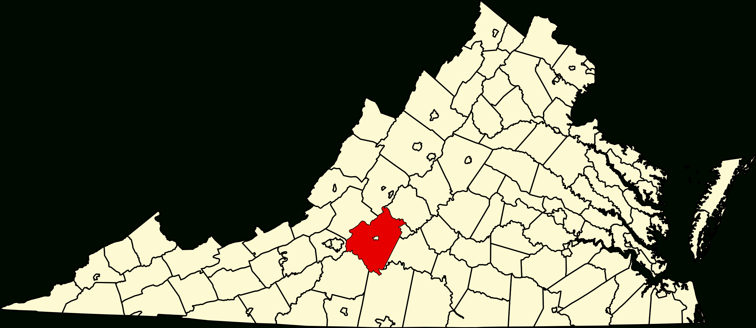 Datei:map Of Virginia Highlighting Bedford County.svg – Wikipedia in Map Of Bedford County Virginia