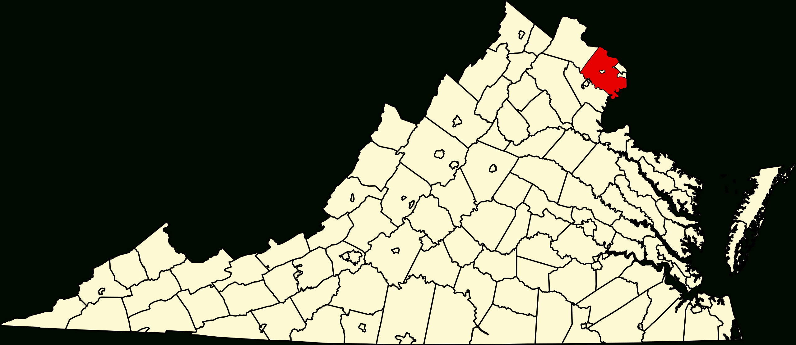 Datei:map Of Virginia Highlighting Fairfax County.svg – Wikipedia for Fairfax Virginia On A Map