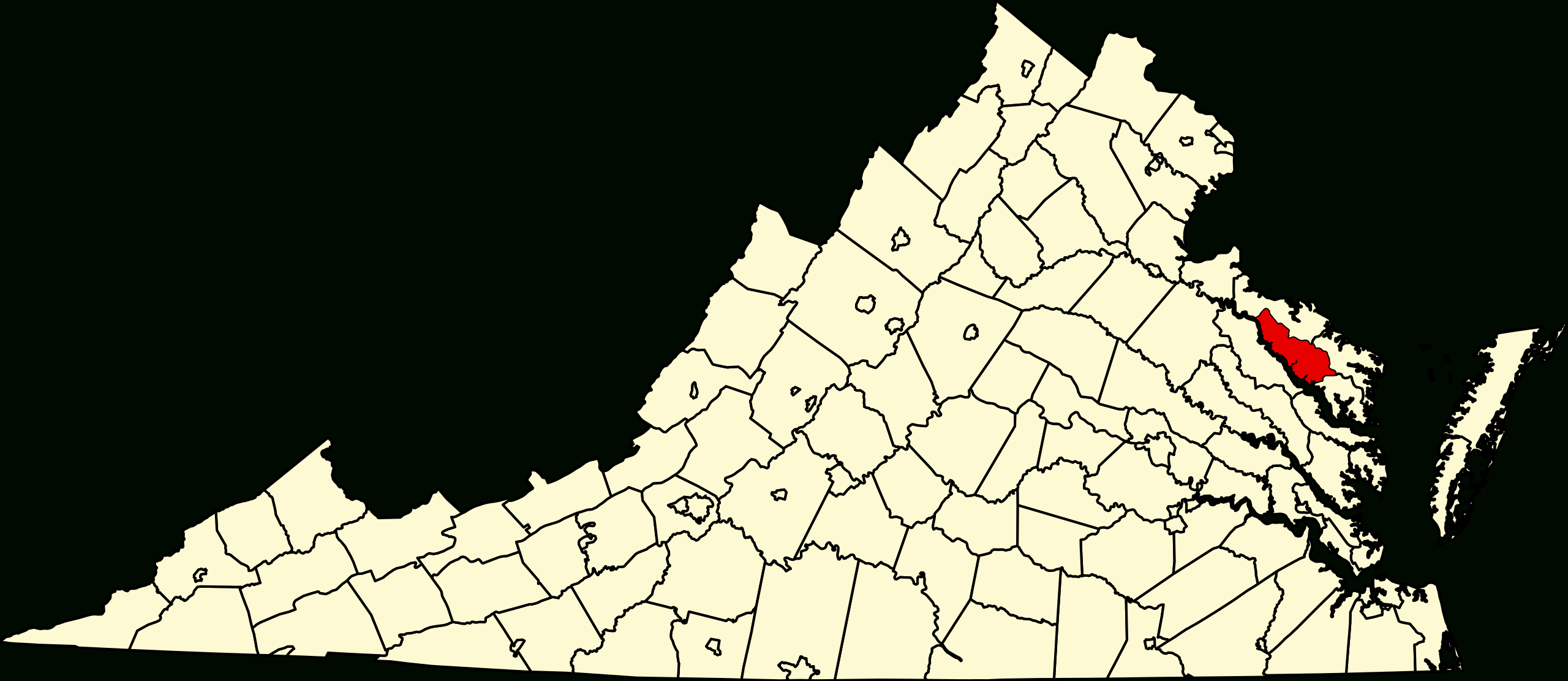 Datei:map Of Virginia Highlighting Richmond County.svg – Wikipedia in Richmond on Map of Virginia
