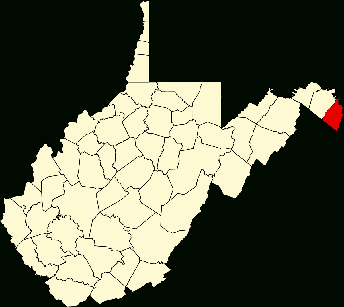 Datei:map Of West Virginia Highlighting Jefferson County.svg with Map Of Jefferson County West Virginia