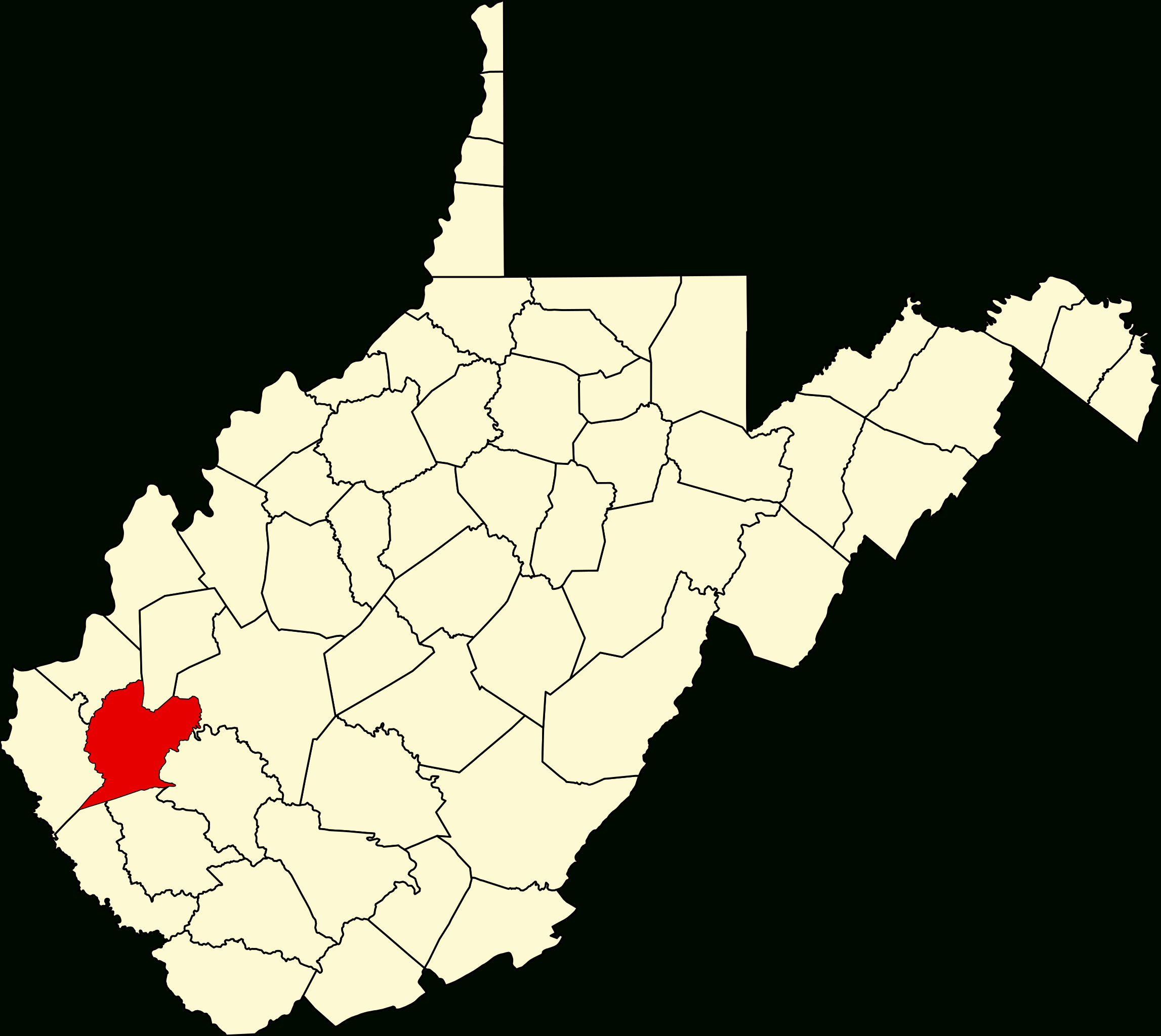Datei:map Of West Virginia Highlighting Lincoln County.svg – Wikipedia throughout Lincoln County West Virginia Map