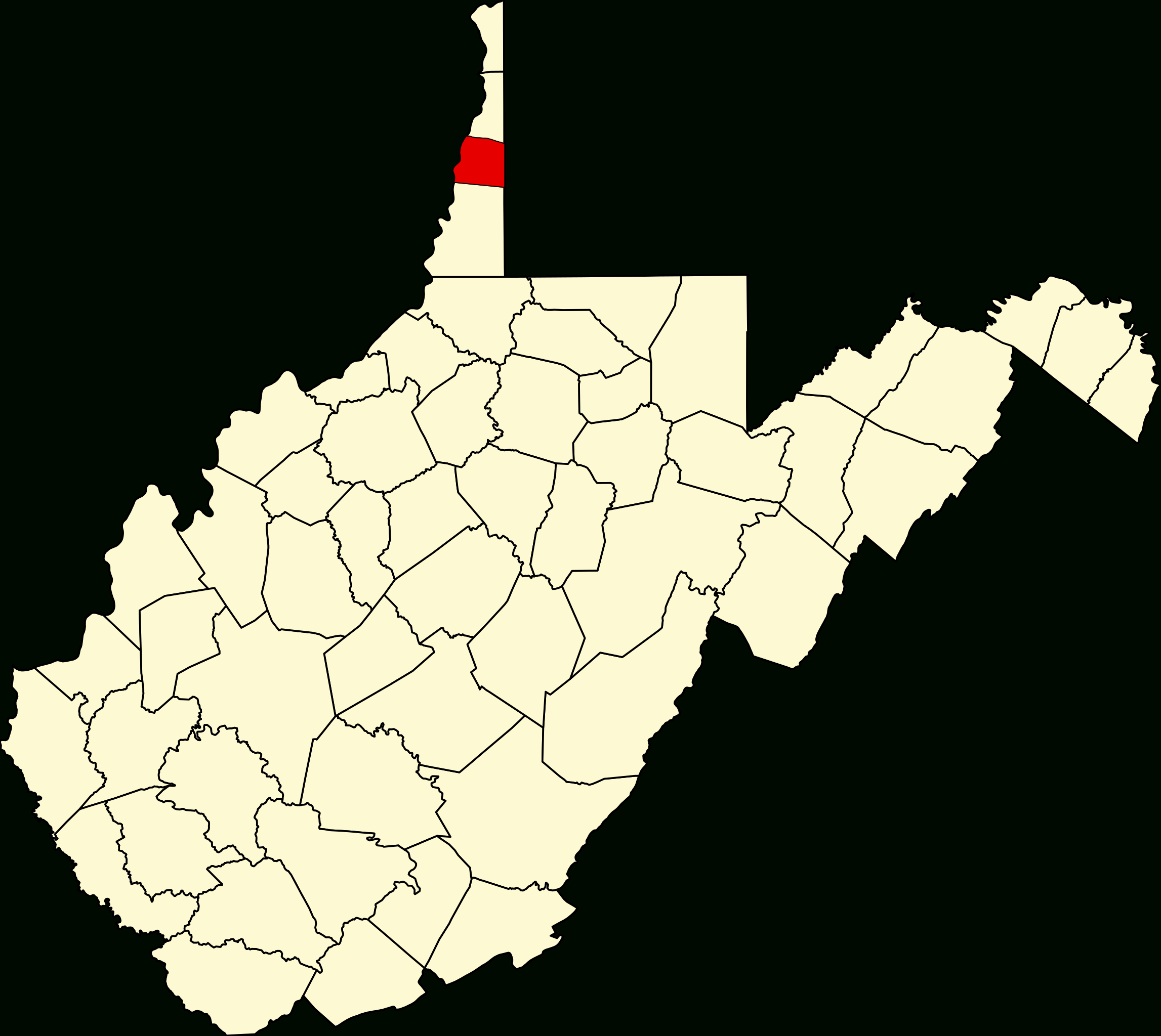 Datei:map Of West Virginia Highlighting Ohio County.svg – Wikipedia regarding Map of West Virginia and Ohio