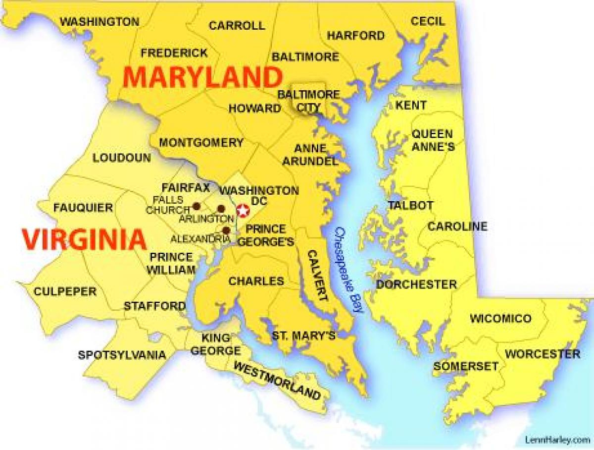 Dc Maryland Virginia Map - Map Of Maryland Virginia And Washington with Map Of Virginia Dc Area