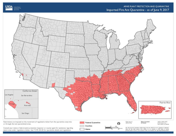 Fire Ant Quarantine Map Virginia