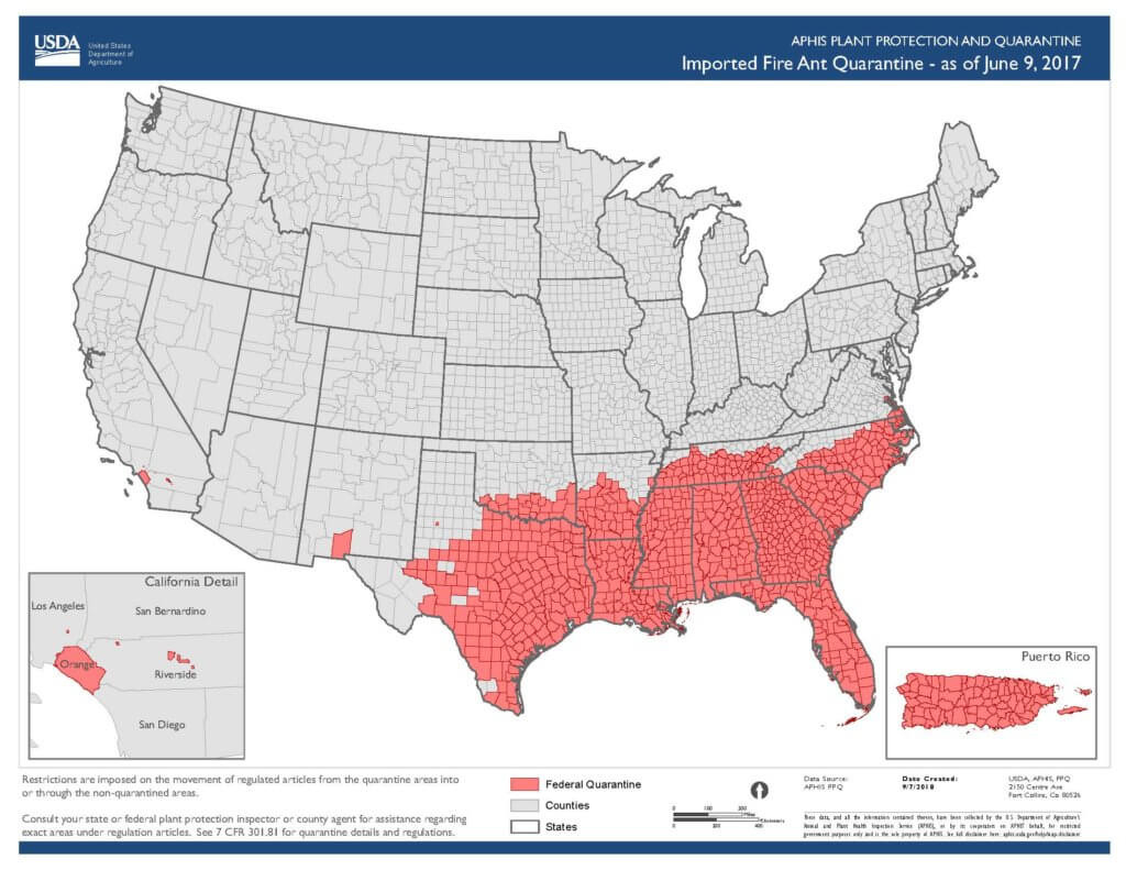 Dec 2020 – Fire Ant Quarantine - Environmental Standards, Inc. within Fire Ant Quarantine Map Virginia