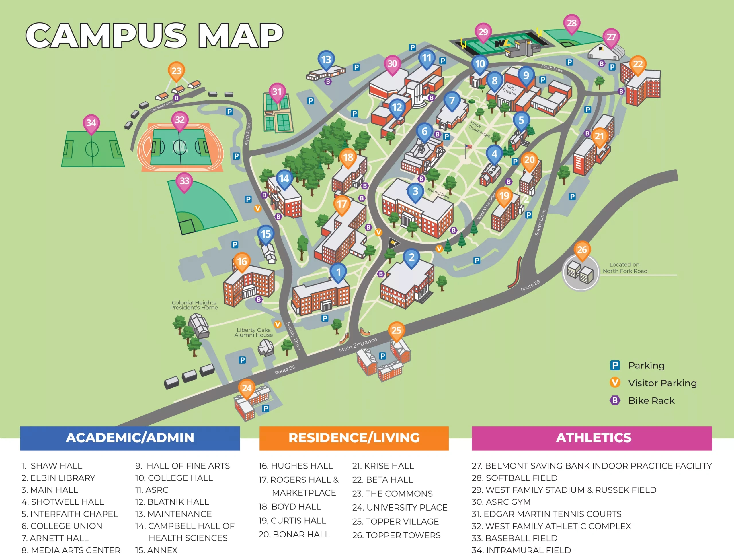 Directions To West Liberty University And Campus Map - inside West Virginia State University Map