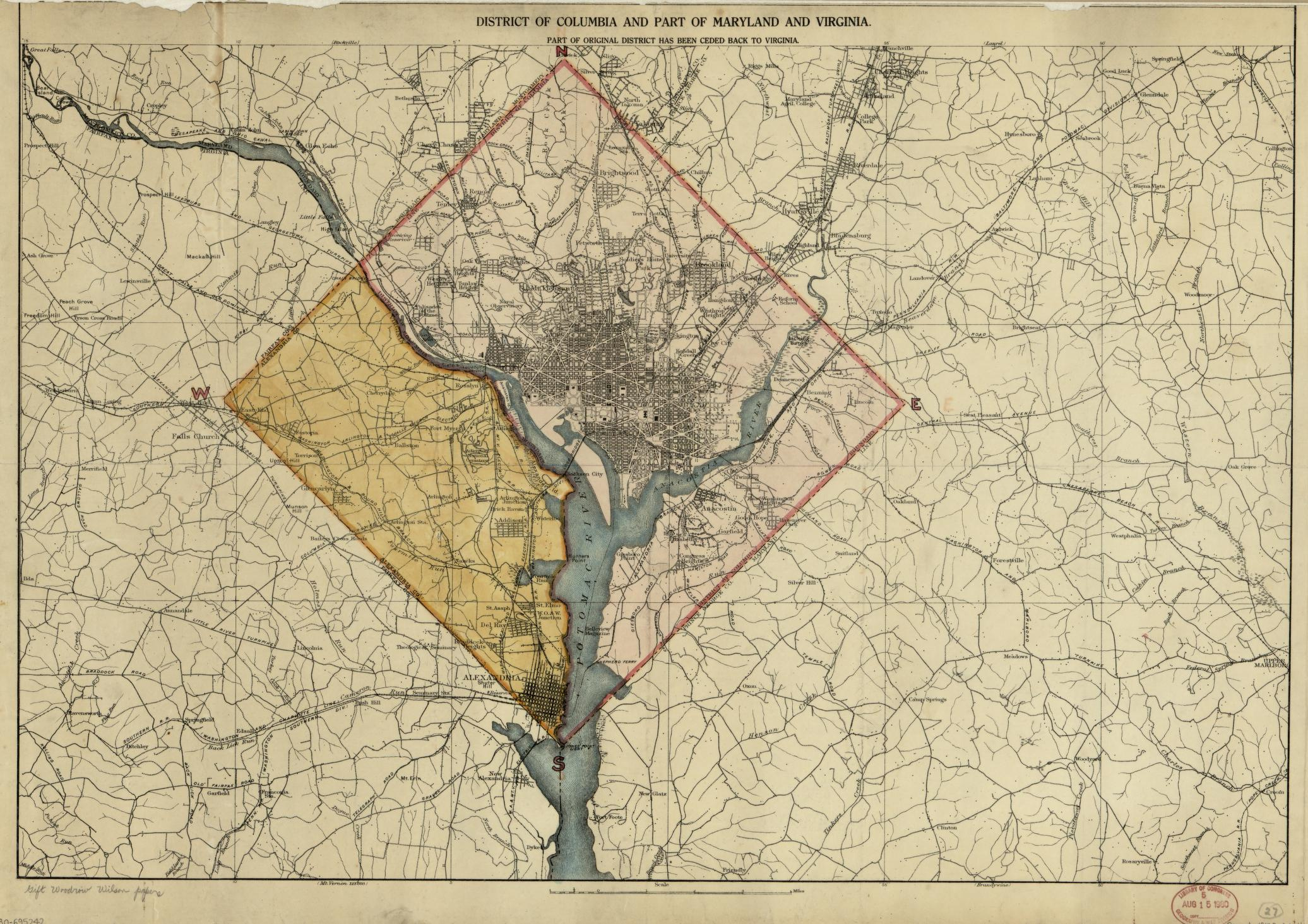 District Of Columbia And Part Of Maryland And Virginia : | Library inside Map Of Virginia Maryland And Washington Dc