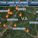 Dozens Of Wildfires Erupt During Blustery Conditions Along In Fires In Virginia Map