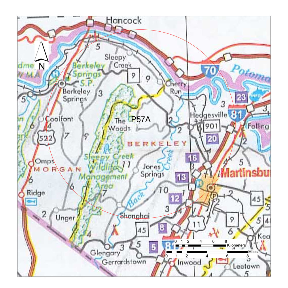 Earthscope - Detailed Location Map throughout Map Of Berkeley Springs West Virginia
