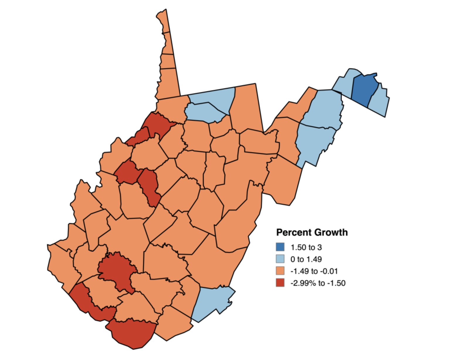 Eastern Panhandle Counties Represent The Most Growth In West with West Virginia Eastern Panhandle Map