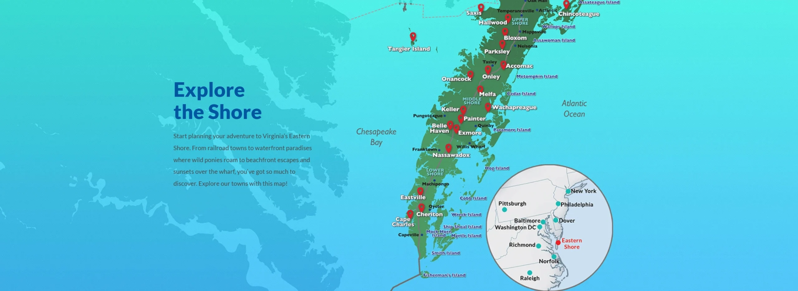 Eastern Shore Map | Esva Tourism Commission throughout Map Of Eastern Shore Of Virginia