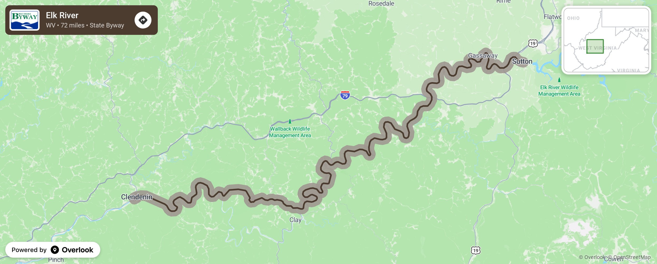 Elk River - America&amp;#039;S Scenic Byways - Overlook Maps inside Elk River West Virginia Map