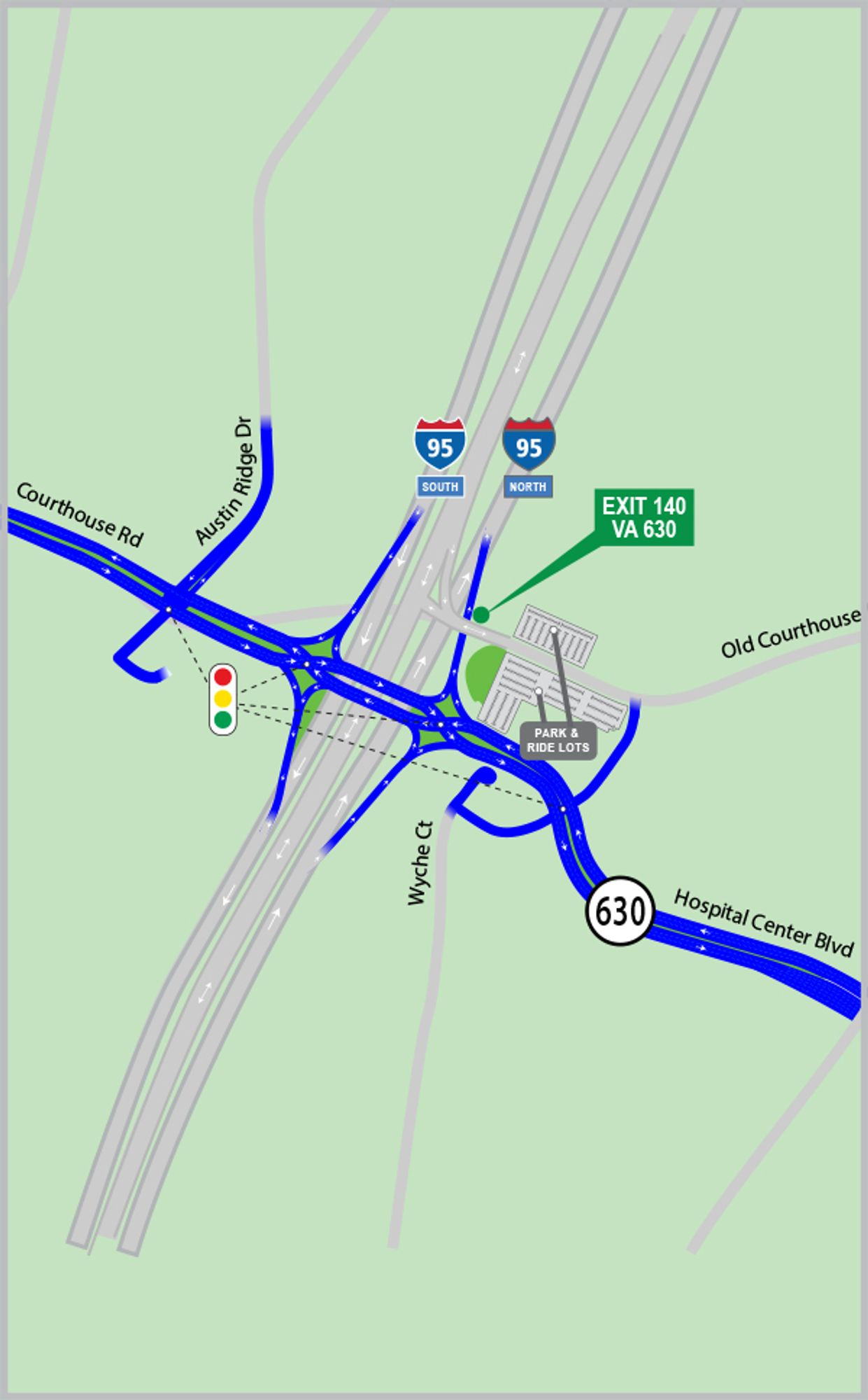 Exit 140 Diverging Diamond Interchange | About The Projects for I 95 Exit Map Virginia