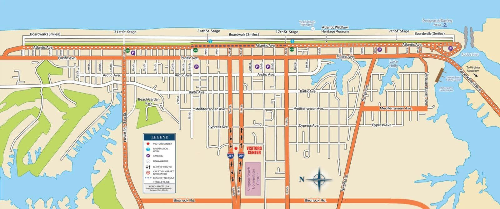 Exploring The Virginia Beach Boardwalk | Virginia Beach Visitors Guide throughout Map of Virginia Beach Va Boardwalk