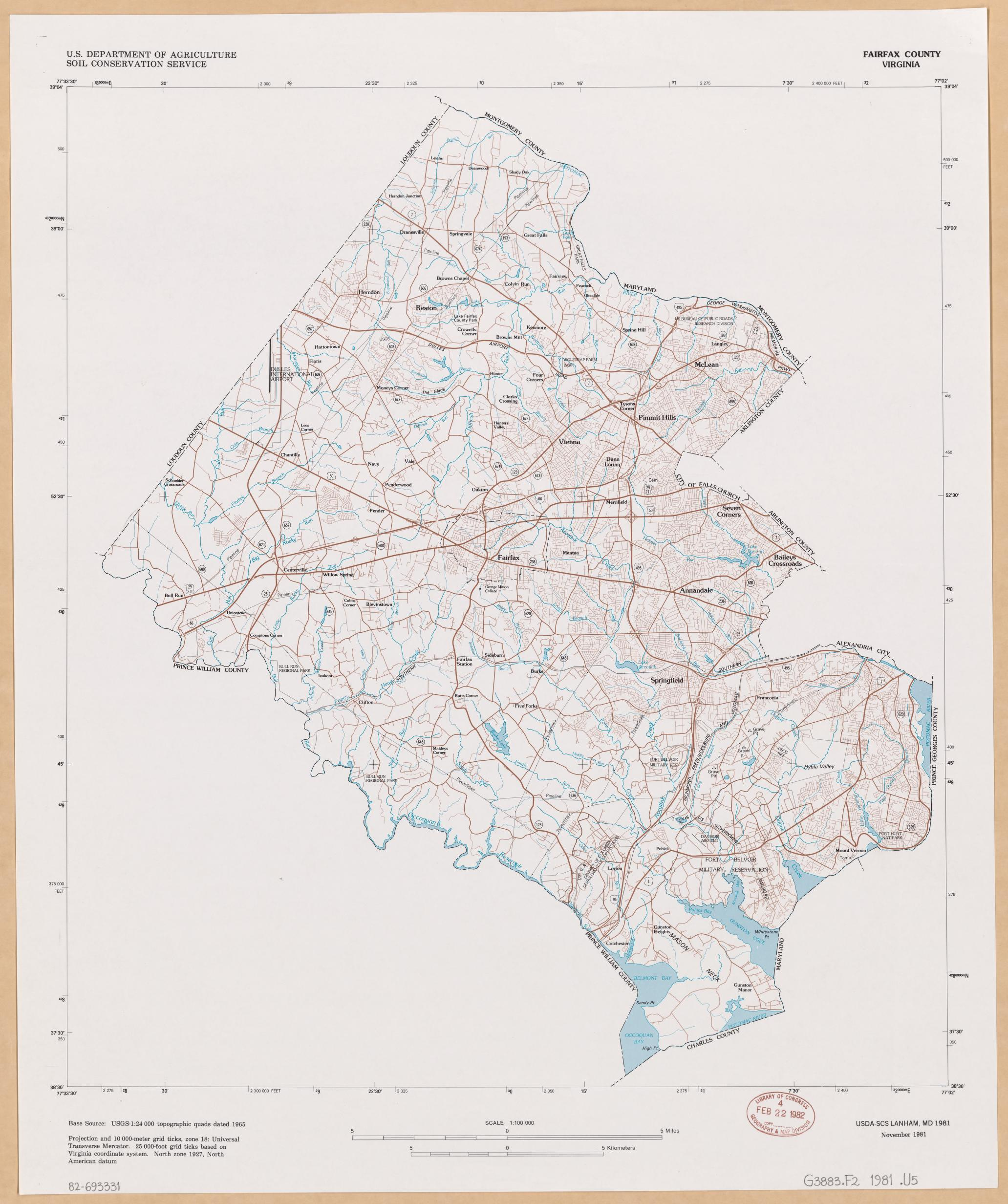 Fairfax County, Virginia | Library Of Congress inside Map Of Fairfax County Virginia