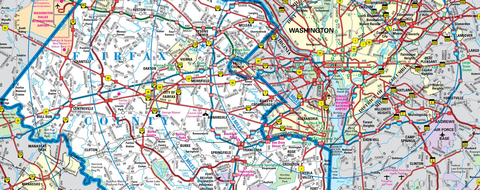 Fairfax County &amp;amp; Washington Dc Surrounding Area Maps | Fxva for Fairfax Virginia On A Map