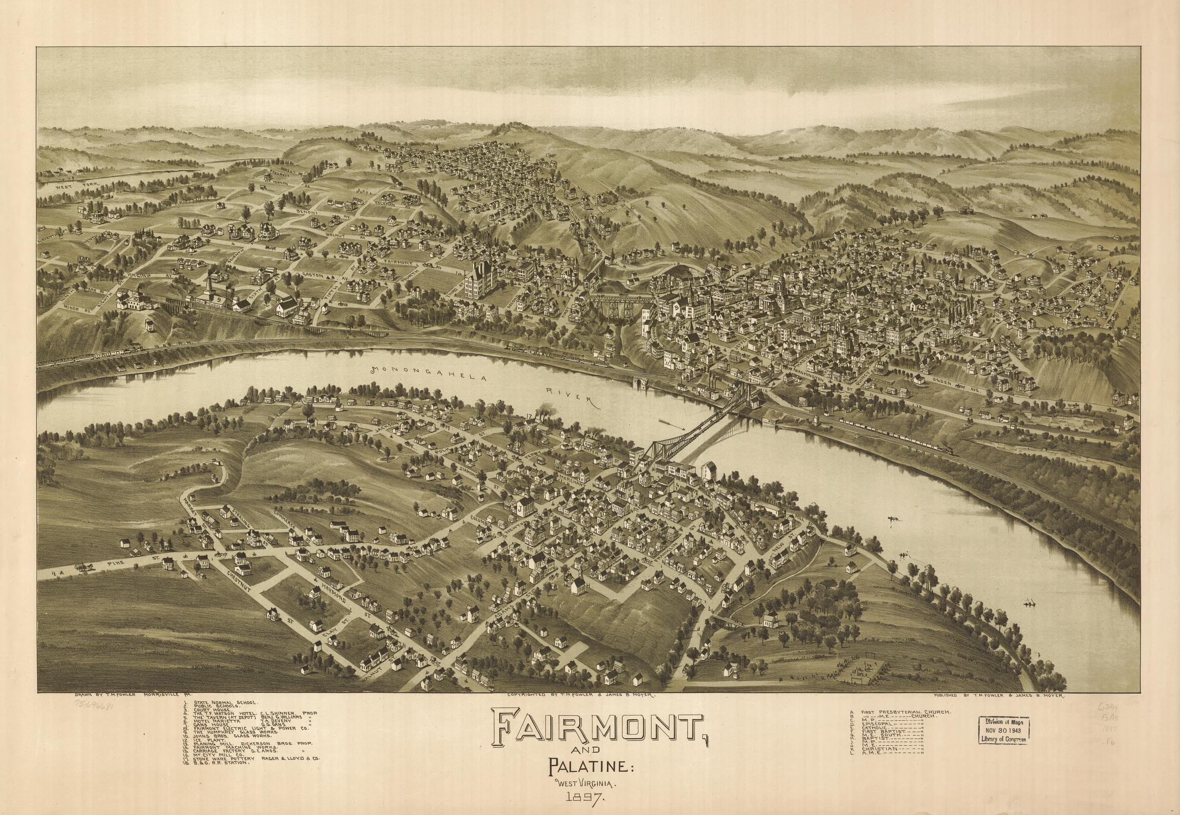 Fairmont And Palatine, West Virginia 1897. | Library Of Congress in Map Of Fairmont West Virginia