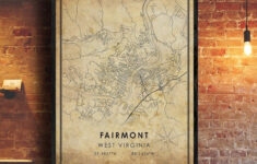 Fairmont Map Print | Fairmont Map | West Virginia Map Art pertaining to Map of Fairmont West Virginia