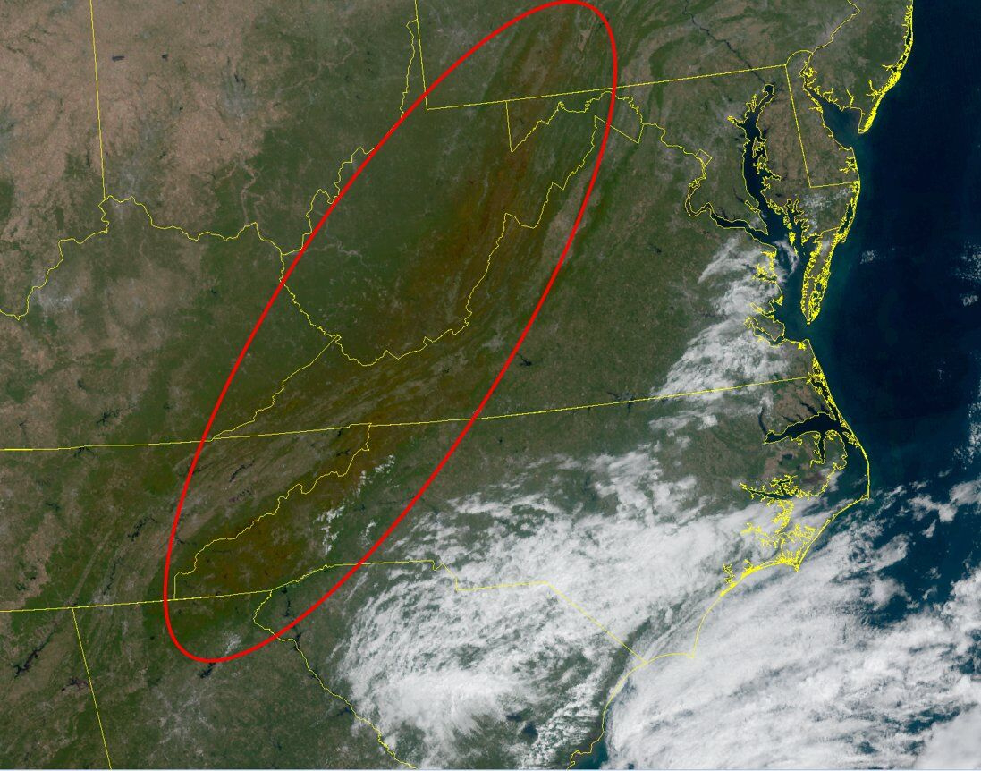Fall Colors West Of Dc Found On Satellite - Wtop News in Virginia Fall Foliage Map 2026