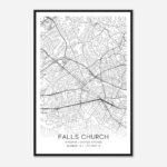 Falls Church Virginia Map Poster, Modern Home Decor Wall Art Print   Custom  Maps & Posters With Map Of Falls Church Virginia