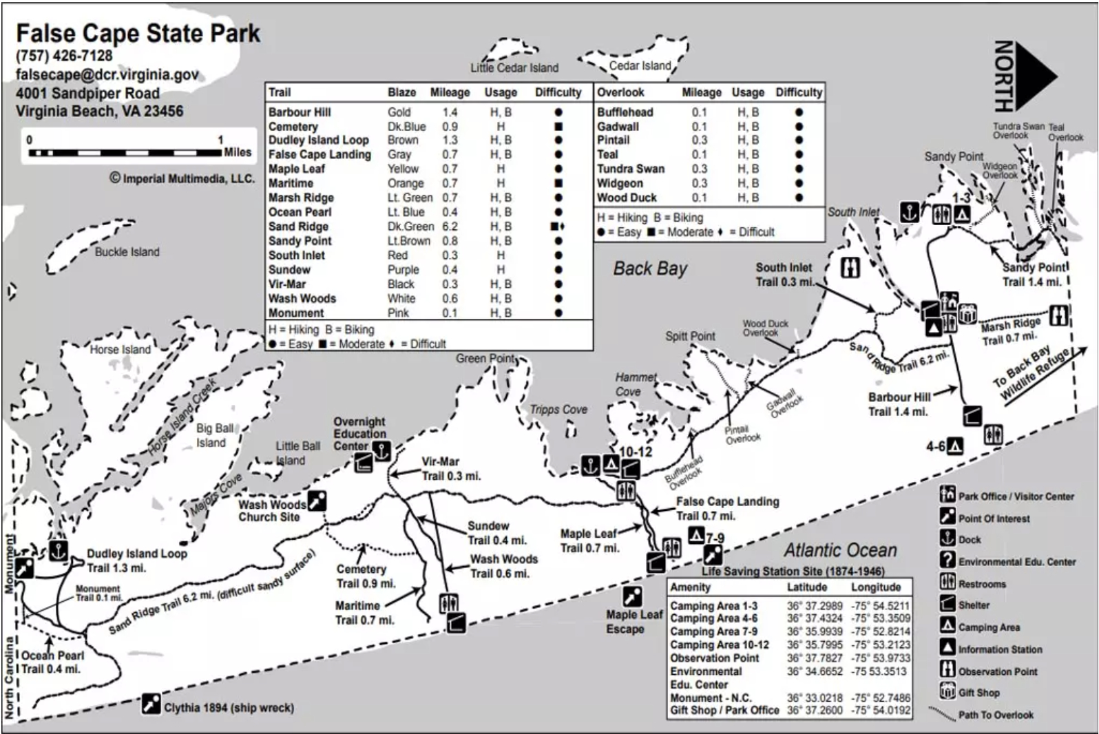 False Cape State Park Bicycle Trails-Virginia Beach - Freewheelin for Virginia Beach Bike Trails Map