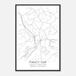 Fancy Gap Virginia Map Poster, Modern Home Decor Wall Art Print   Custom  Maps & Posters For Map Of Fancy Gap Virginia