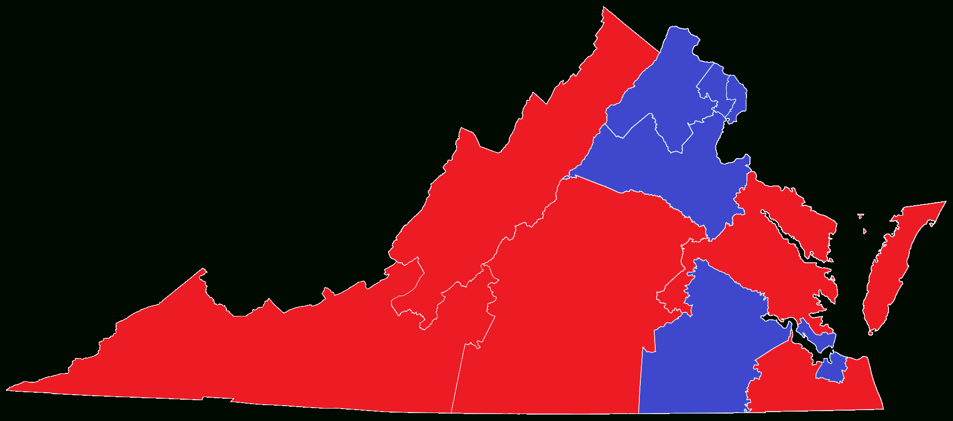 File:2022 Virginia United States House Of Representatives Election in Virginia State Congressional Districts Map