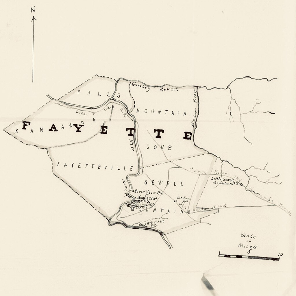 File:hand-Drawn Map Depicting Part Of Fayette County, West pertaining to Map of Fayette County West Virginia