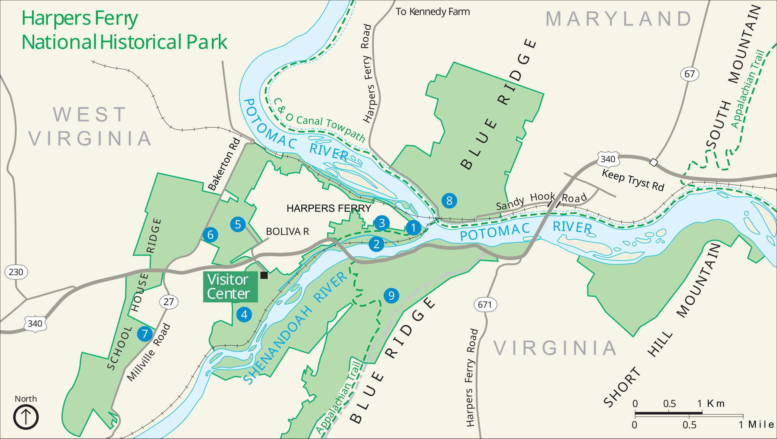 File:harpers Ferry National Park Map.svg - Wikipedia for Map Of Harpers Ferry Virginia