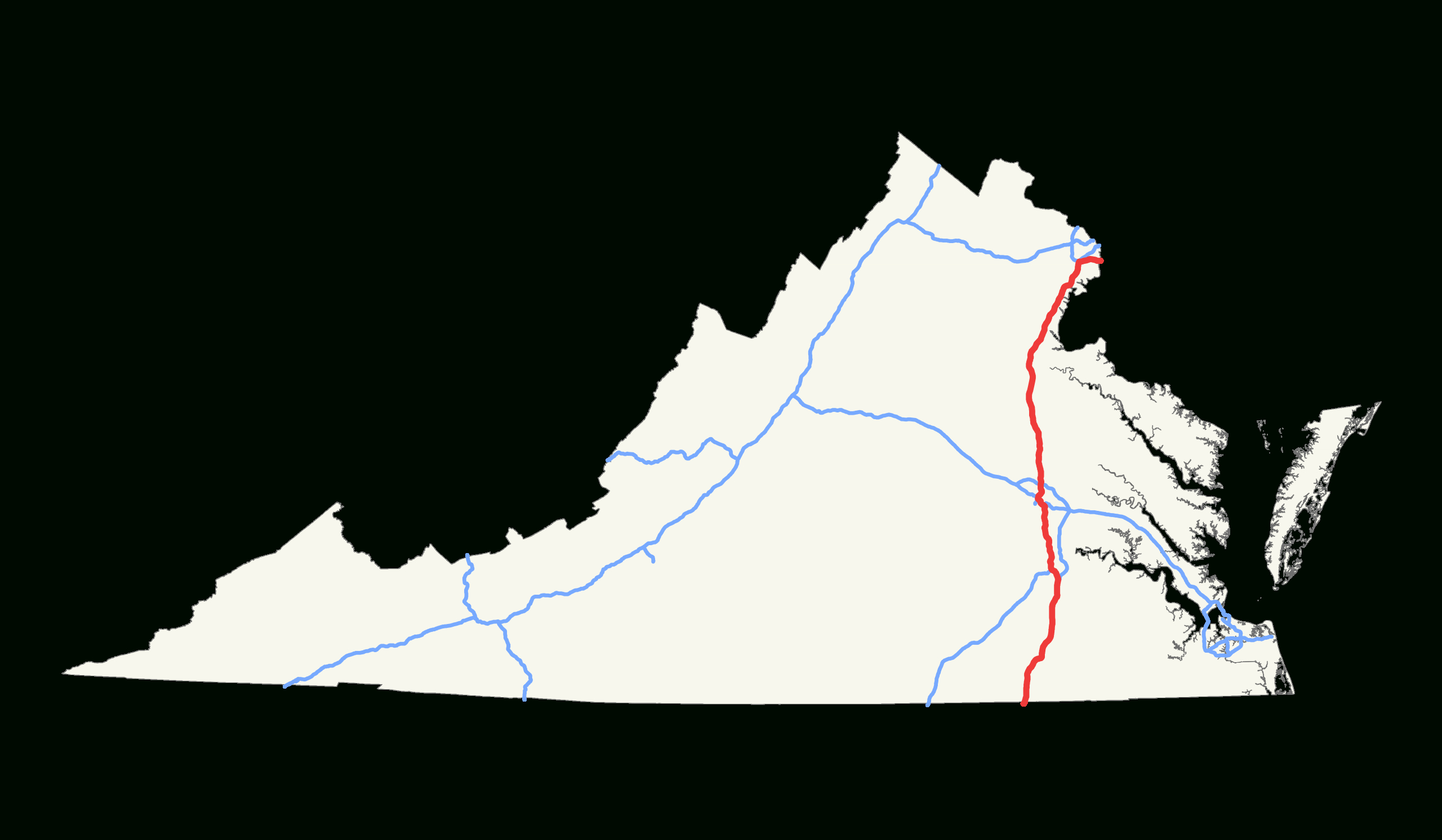 File:i-95 (Va) Map.svg - Wikimedia Commons pertaining to Map of I 95 in Virginia