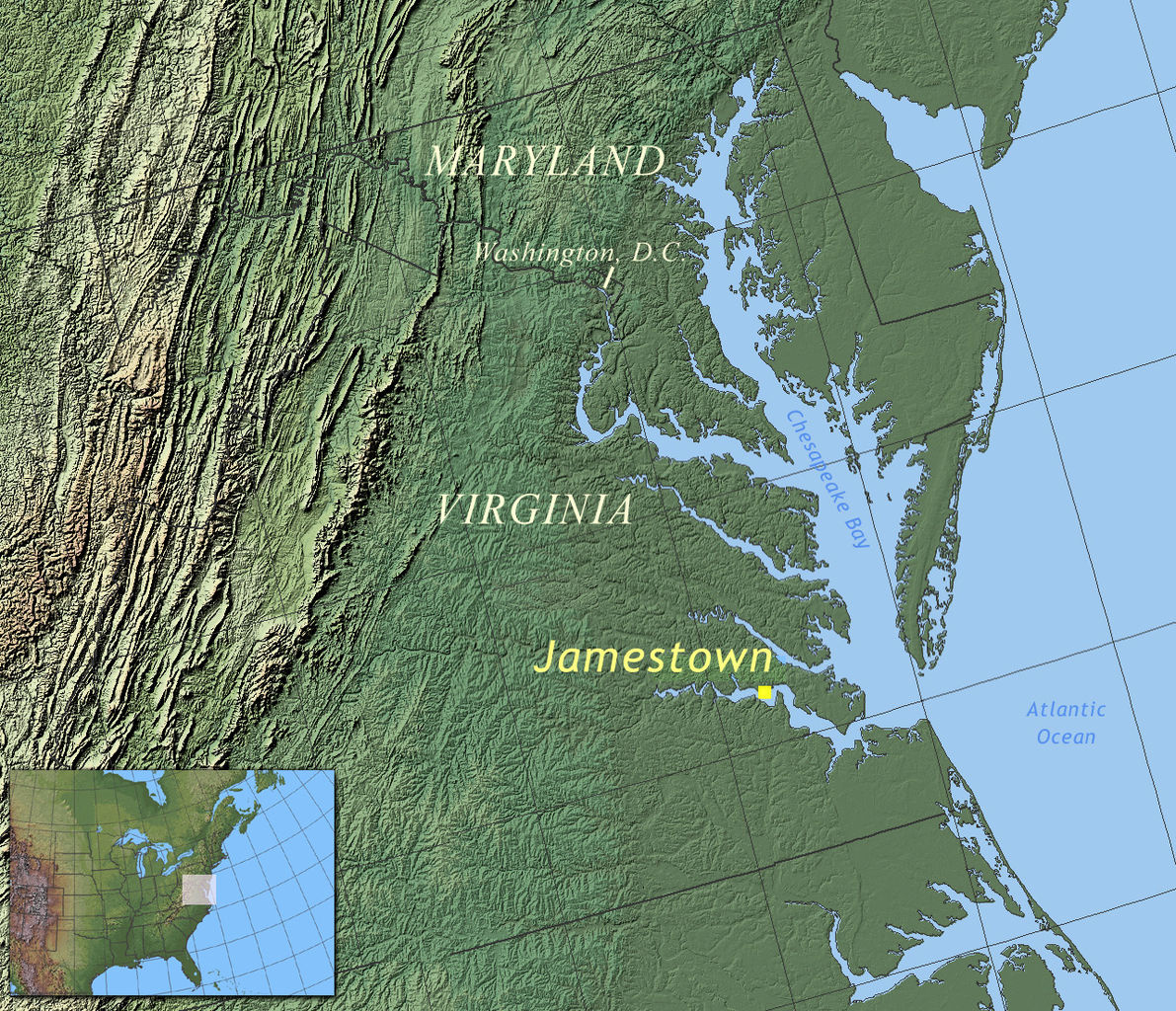 File:location Of Jamestown Virginia - Wikimedia Commons inside Jamestown Virginia on a Map