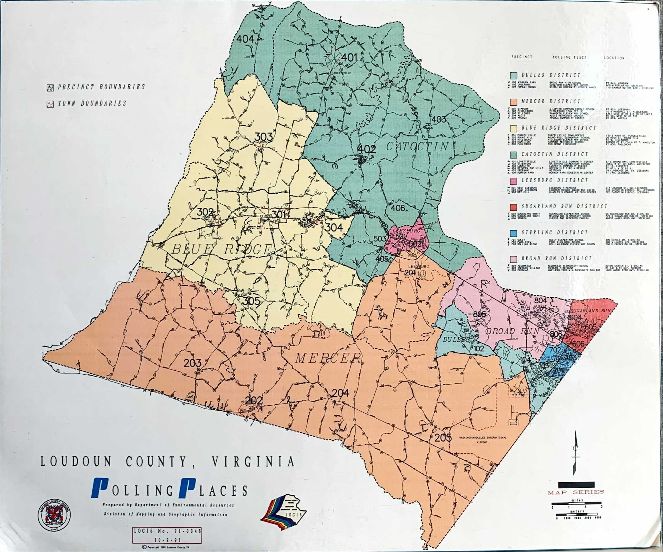 File:loudoun County Election Districts Map 1992-2003 intended for Map of Loudoun County Virginia