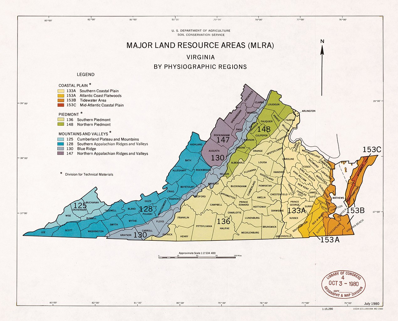 File:major Land Resource Areas (Mlra), Virginia,Physiographic intended for Free Virginia Public Hunting Land Map