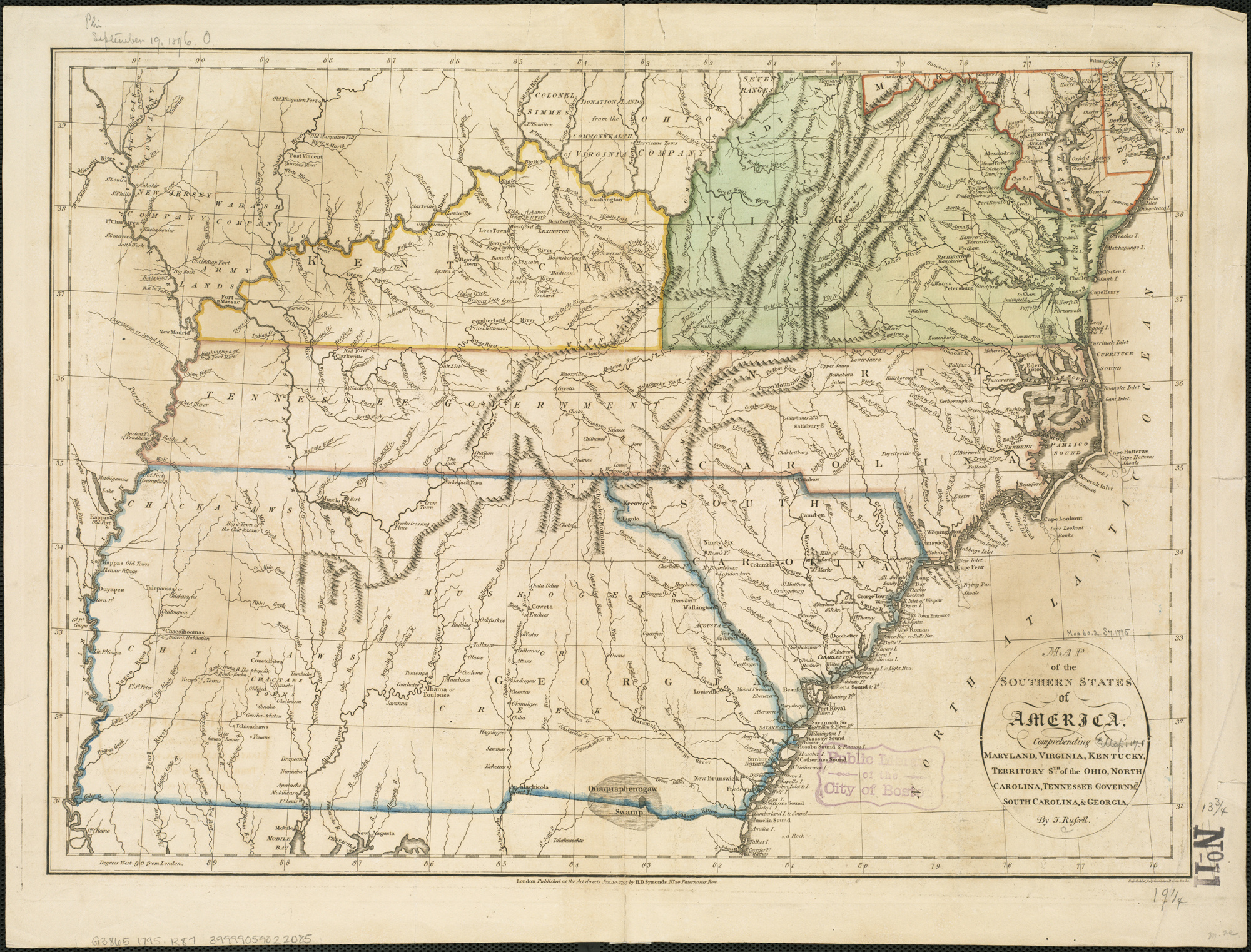 File:map Of The Southern States Of America, Comprehending Maryland throughout Map of Virginia and Tennessee Border