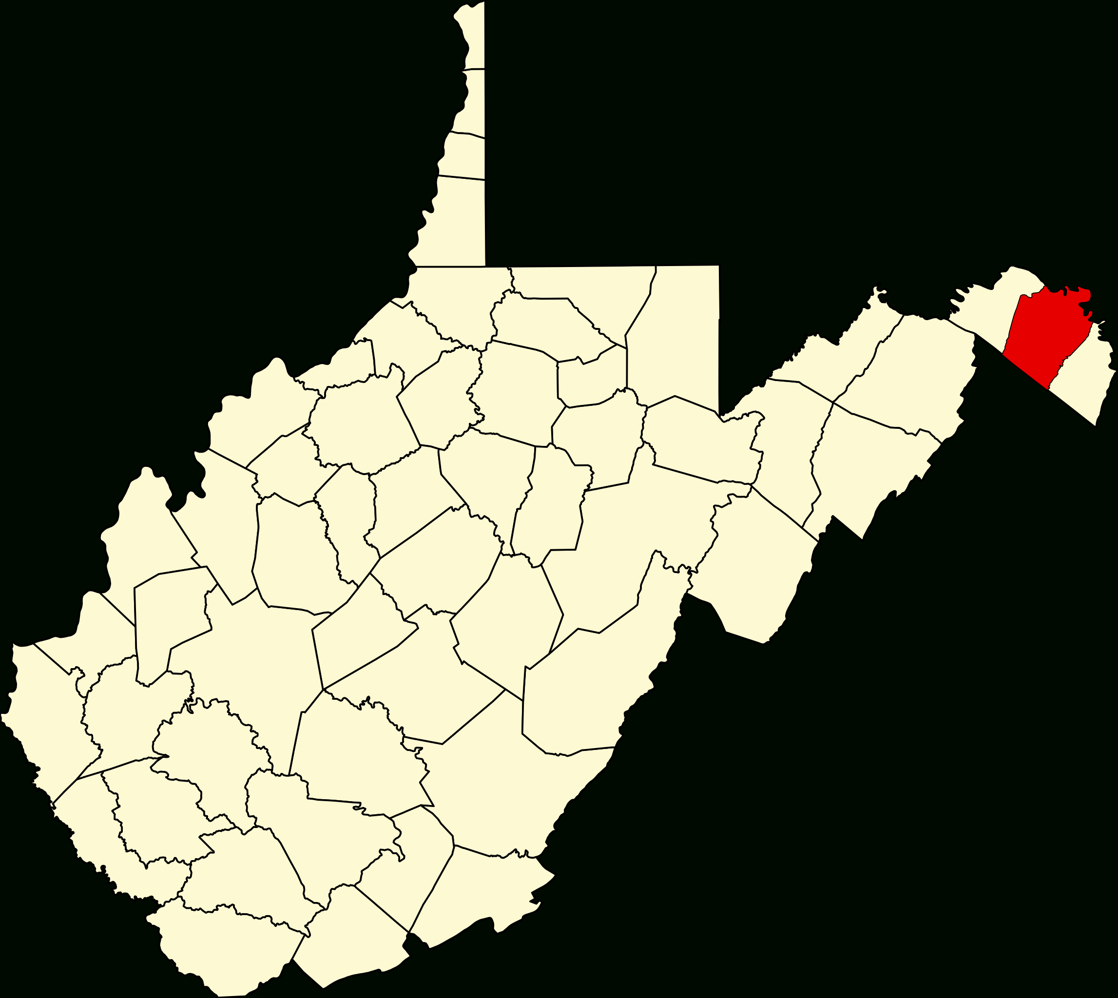 File:map Of West Virginia Highlighting Berkeley County.svg - Wikipedia with regard to Map Of Berkeley Springs West Virginia