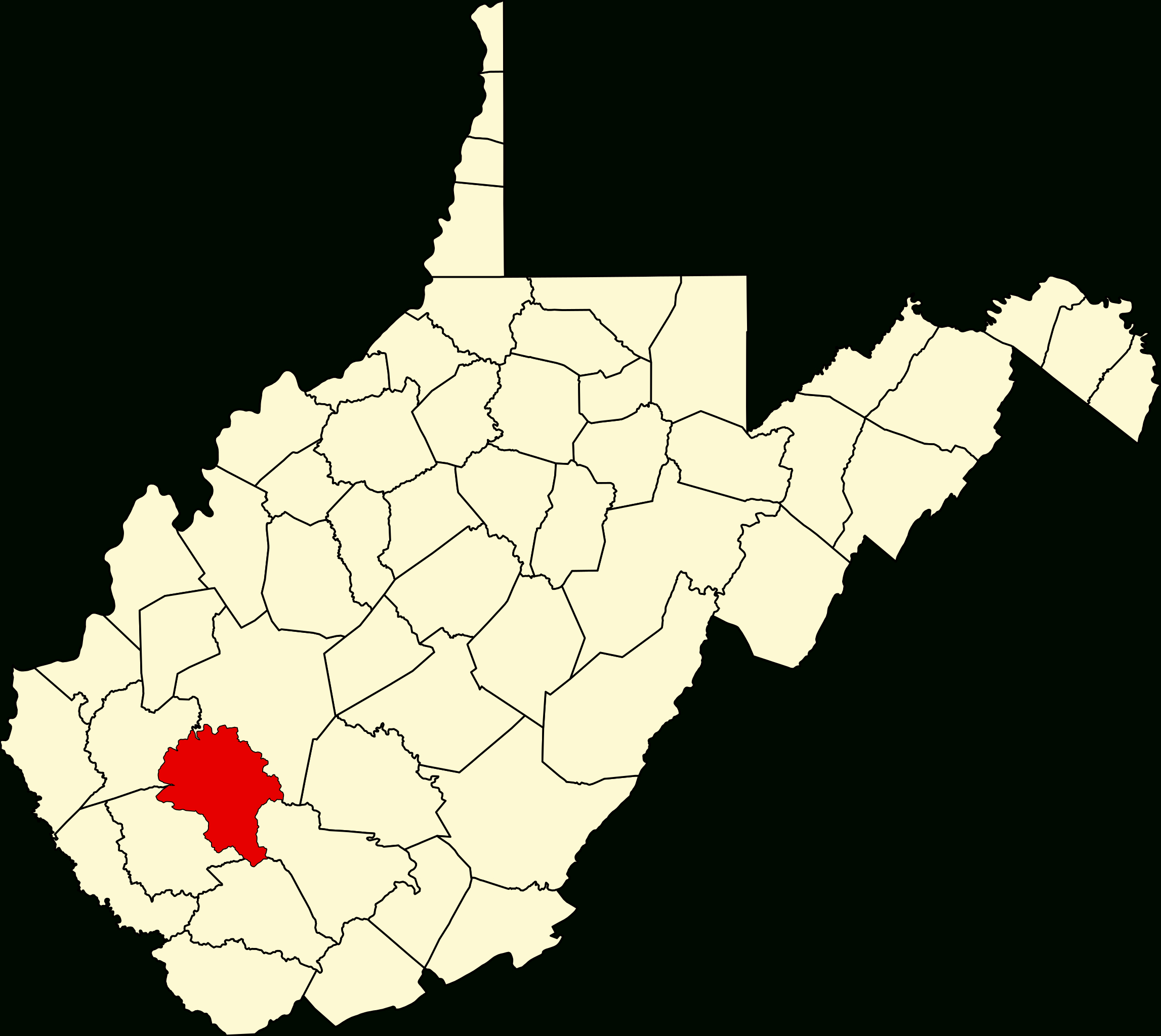 File:map Of West Virginia Highlighting Boone County.svg with regard to Map of Boone County West Virginia