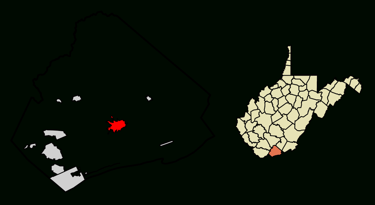 File:mercer County West Virginia Incorporated And Unincorporated inside Mercer County West Virginia Map