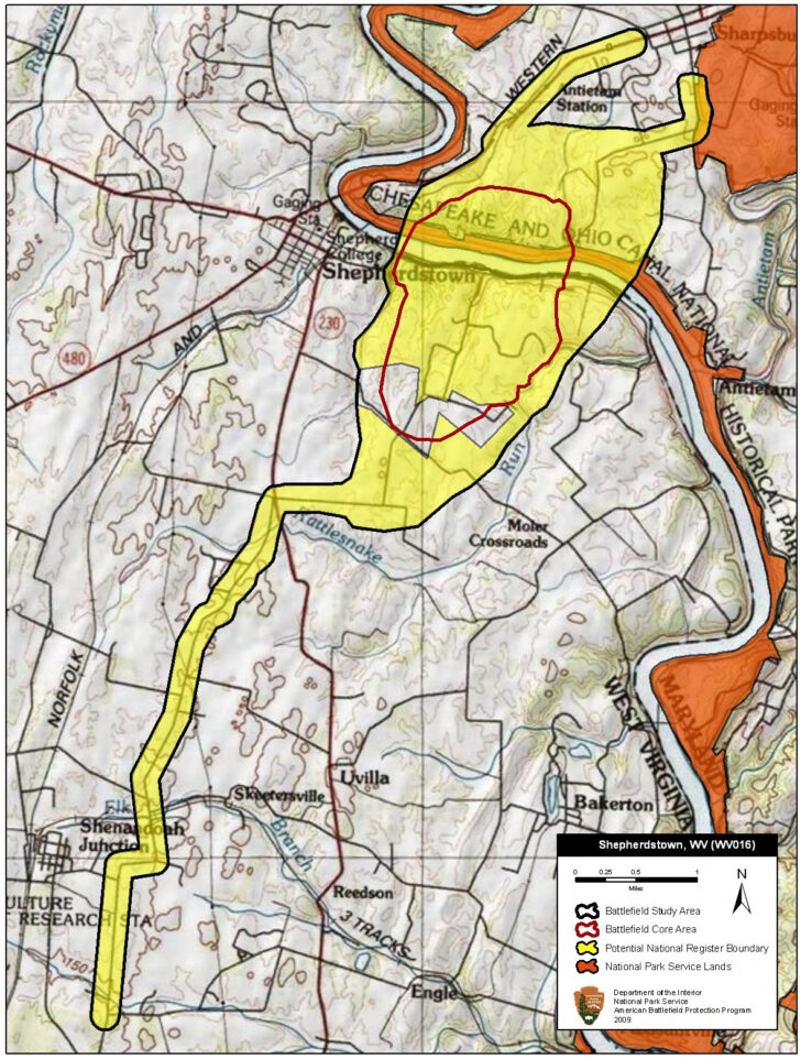 Map of Shepherdstown West Virginia