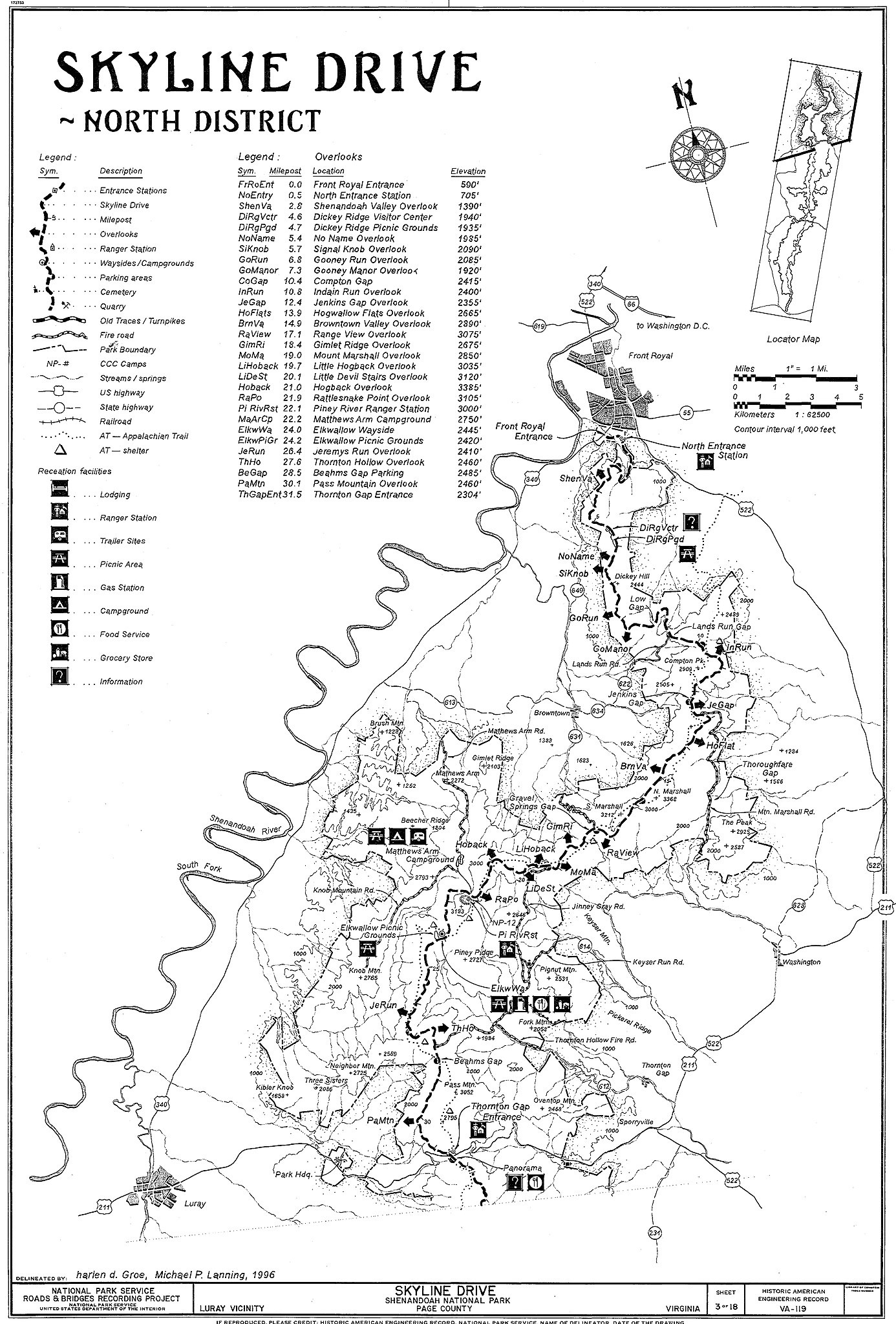 File:skyline Drive - Map 1 - North District - Wikimedia Commons pertaining to Map Of Skyline Drive Virginia