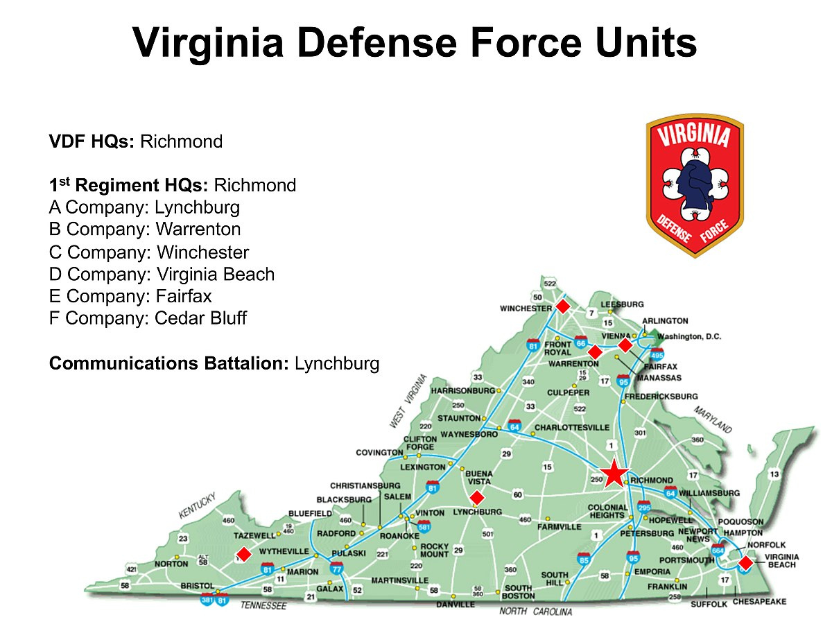 File:virginia-Defense-Force-Unit-Map - Wikipedia within Map Of Military Installations In Virginia